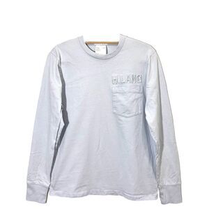Helmut Lang‎ Long Sleeve T Shirt Mens M Blue Embroidered Logo Cotton